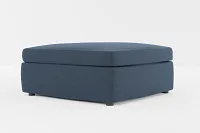 Destin Elite Dark Blue Fabric Cocktail Ottoman
