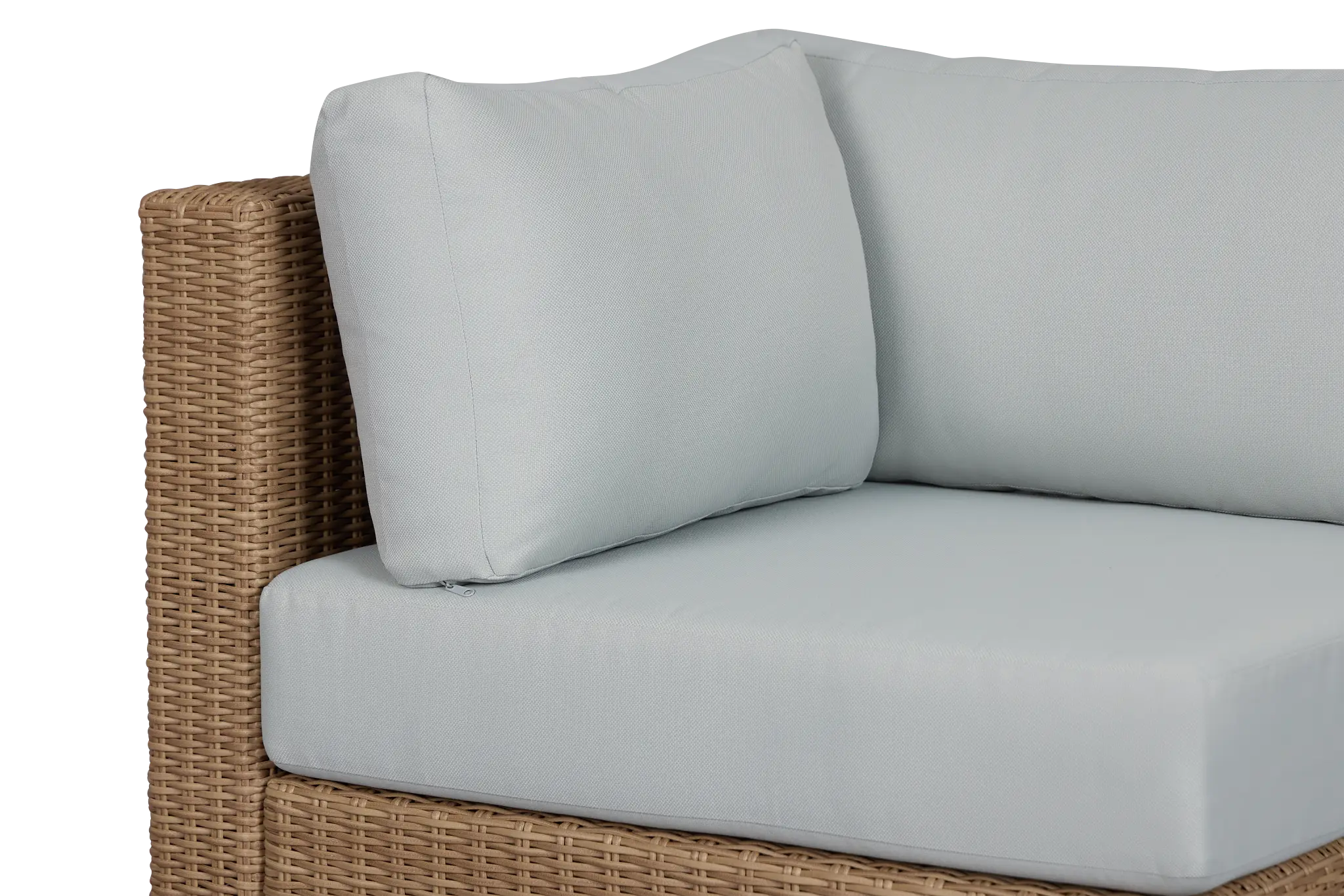 Montecito Light Tone Corner Chair With Light Blue Cushions Montecito Light Tone Corner Chair With Light Blue Cushions