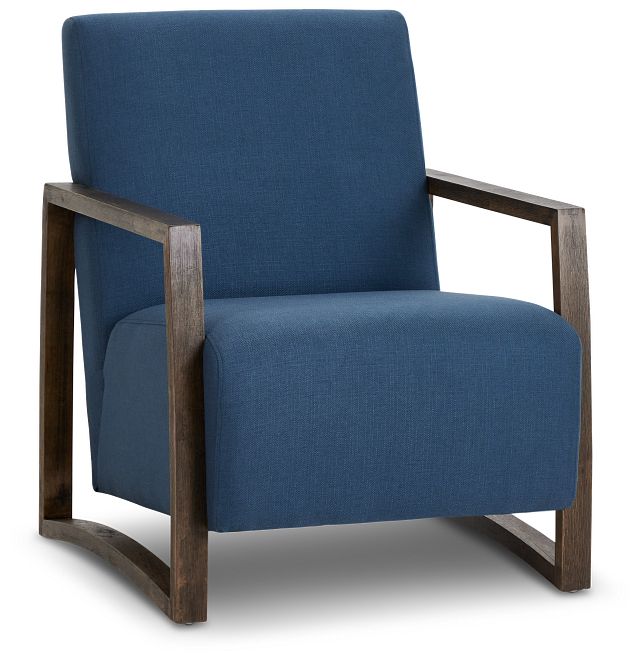 Furman Dark Blue Fabric Accent Chair