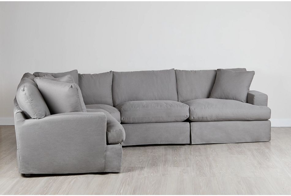 Delilah Gray Fabric Large Two-arm Sectional