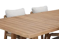 Laguna Light Tone 90" Rectangular Table & 4 Gray Cushioned Chairs