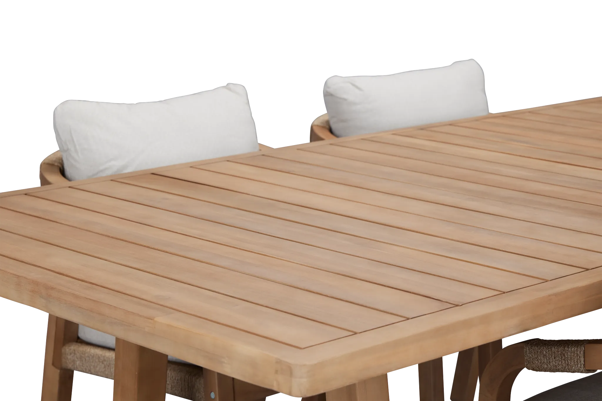 Laguna Light Tone 90" Rectangular Table & 4 Gray Cushioned Chairs