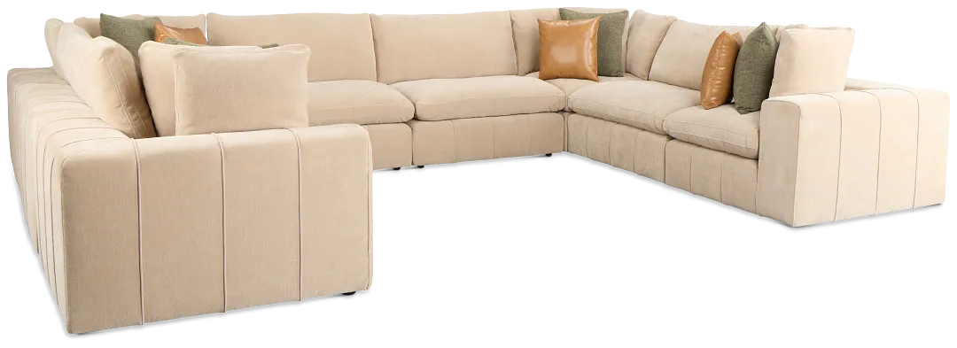 Cruz Light Beige Fabric 8-piece Modular Sectional