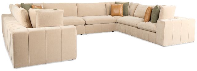 Cruz Light Beige Fabric 8-piece Modular Sectional