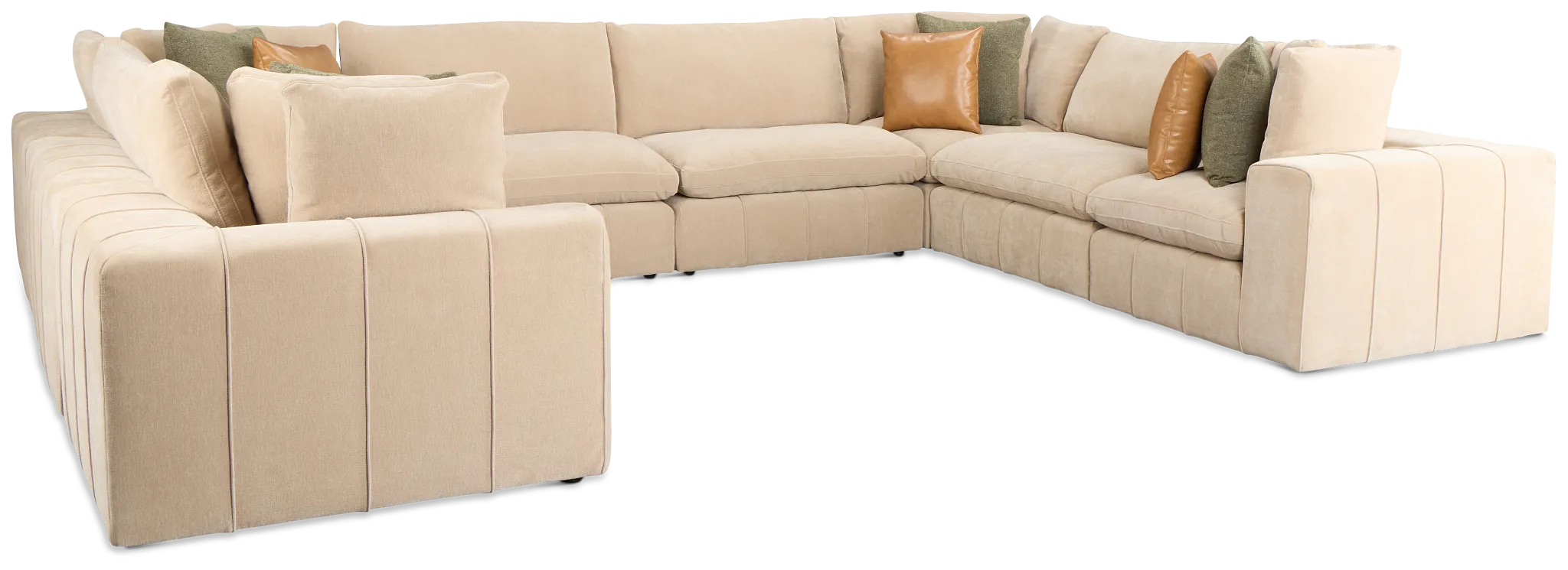 Cruz Light Beige Fabric 8-piece Modular Sectional