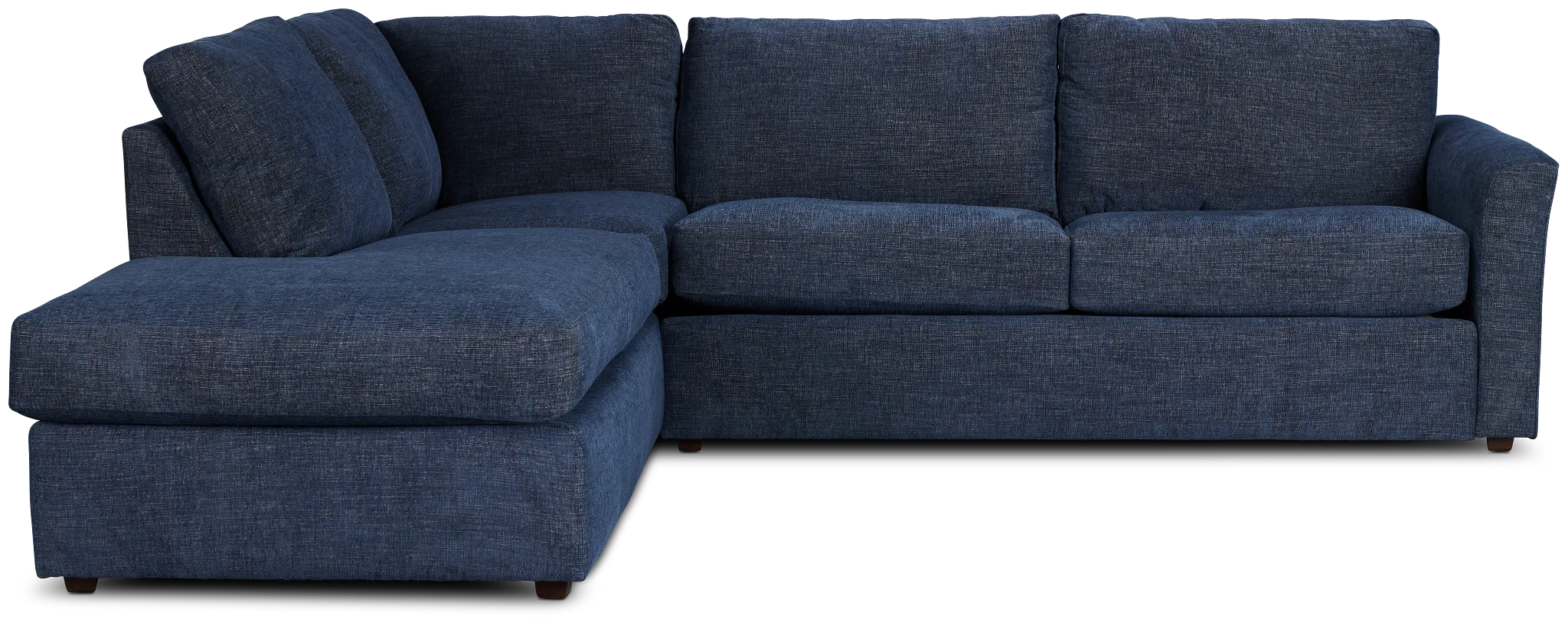 Davis Dark Blue Micro Left Bumper Sectional