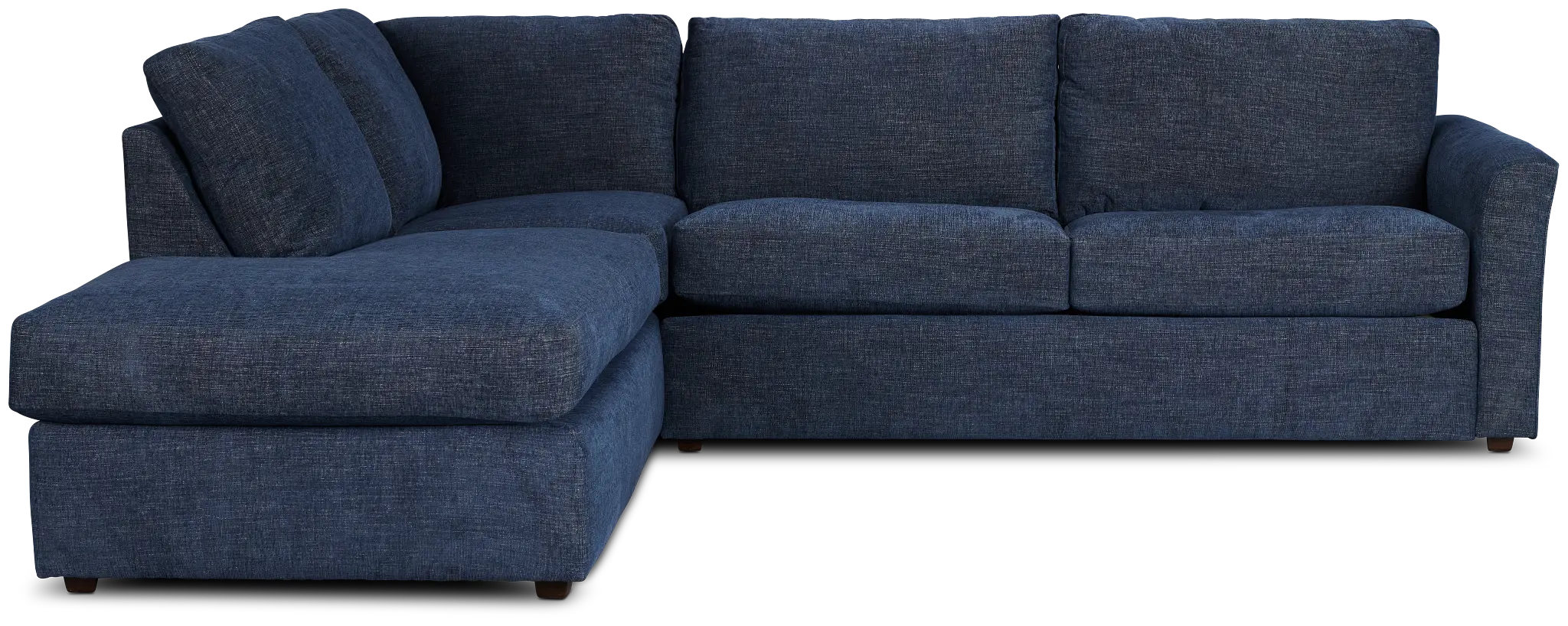 Davis Dark Blue Micro Left Bumper Sectional Davis Dark Blue Micro Left Bumper Sectional