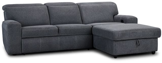 Callum Dark Gray Storage Small Right Chaise Sleeper Sectional