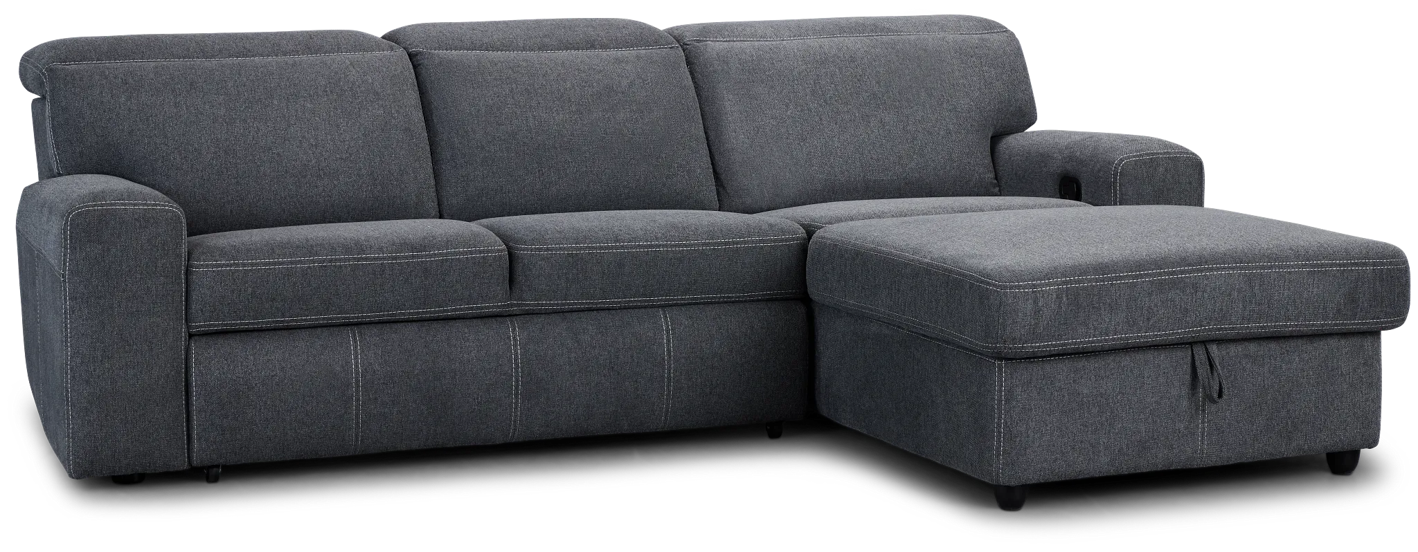 Callum Dark Gray Storage Small Right Chaise Sleeper Sectional