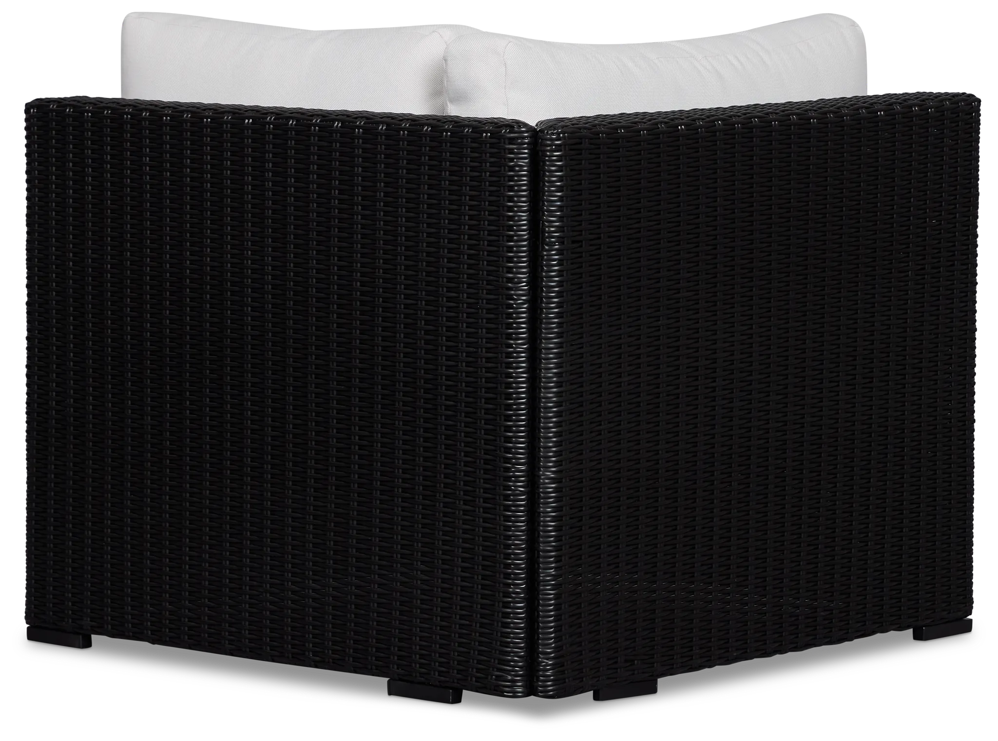 Montecito Black Corner Chair With Light Beige Cushions