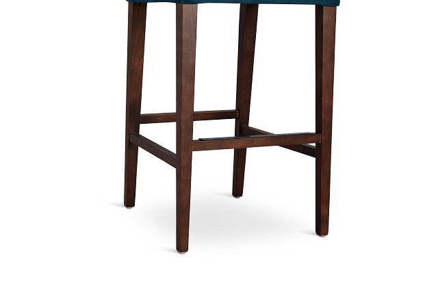 Bentley Dark Blue Velvet 30" Upholstered Barstool