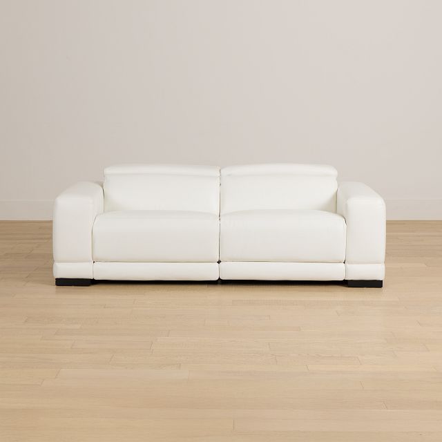 Lombardy White Micro Power Reclining Sofa