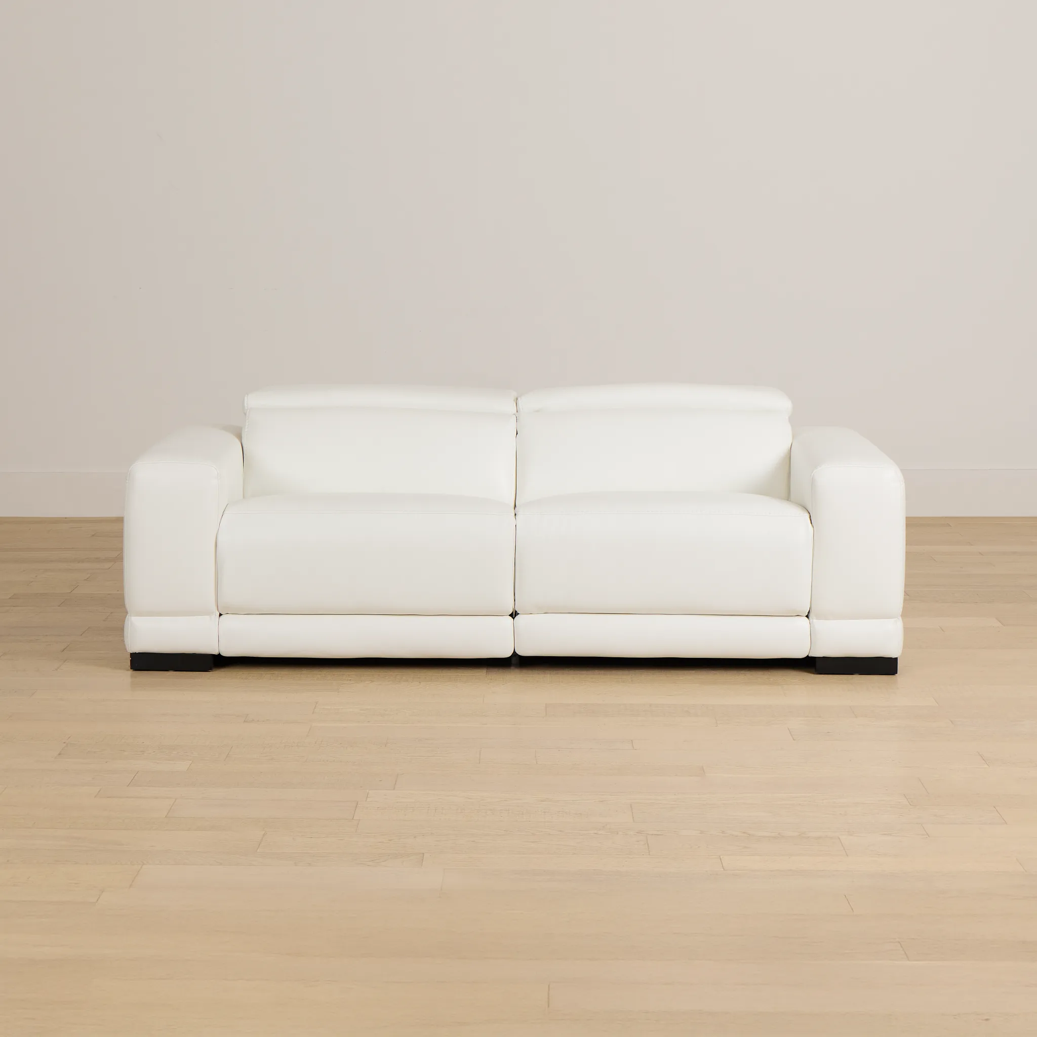 Lombardy White Micro Power Reclining Sofa