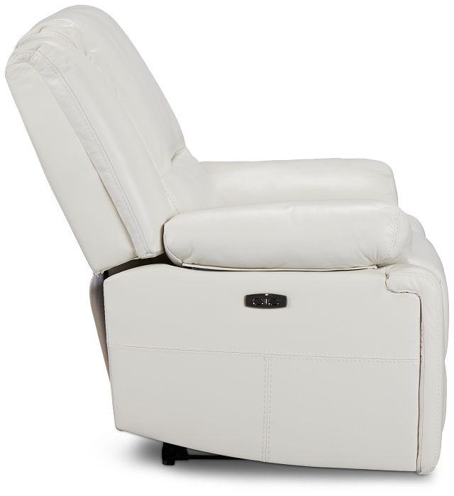 Peyton Light Beige Lthr/vinyl Power Recliner