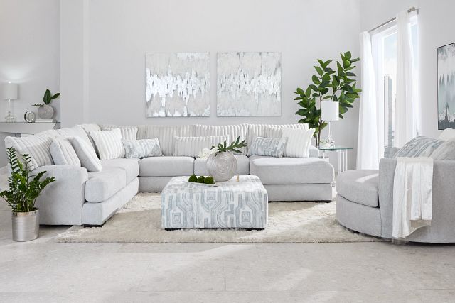 Kylie Light Gray Fabric Medium Right Chaise Sectional