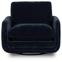 Jules Dark Blue Velvet Swivel Chair