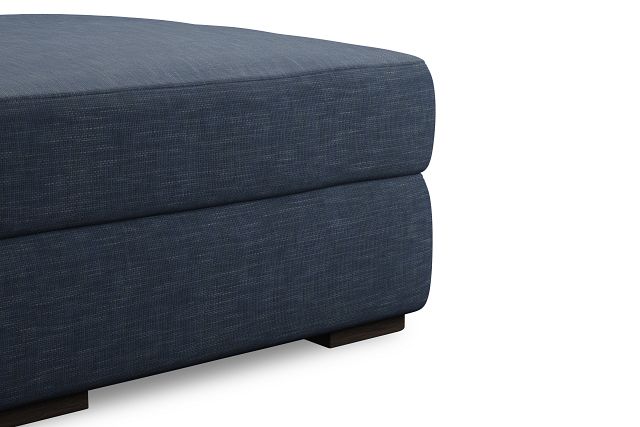 Edgewater Elevation Dark Blue Ottoman