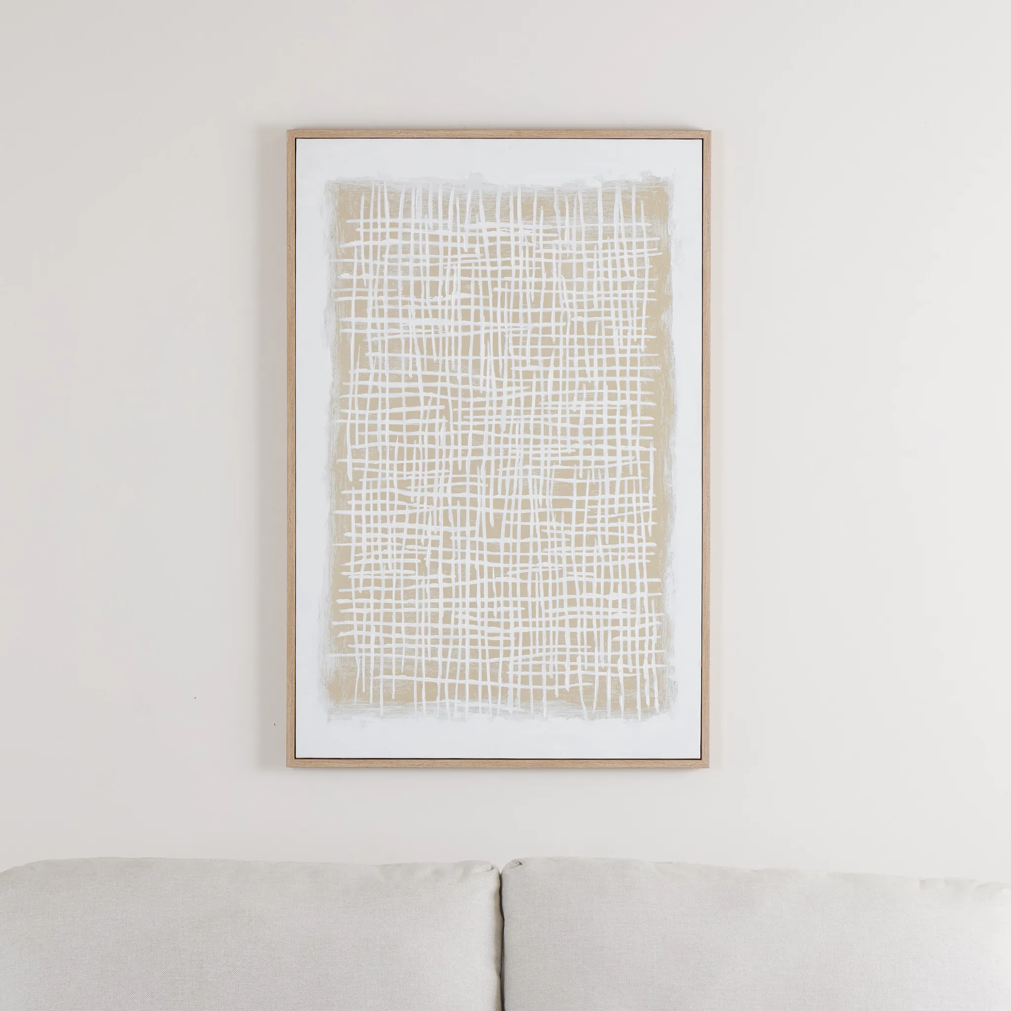 Tuck Beige Framed Canvas Wall Art