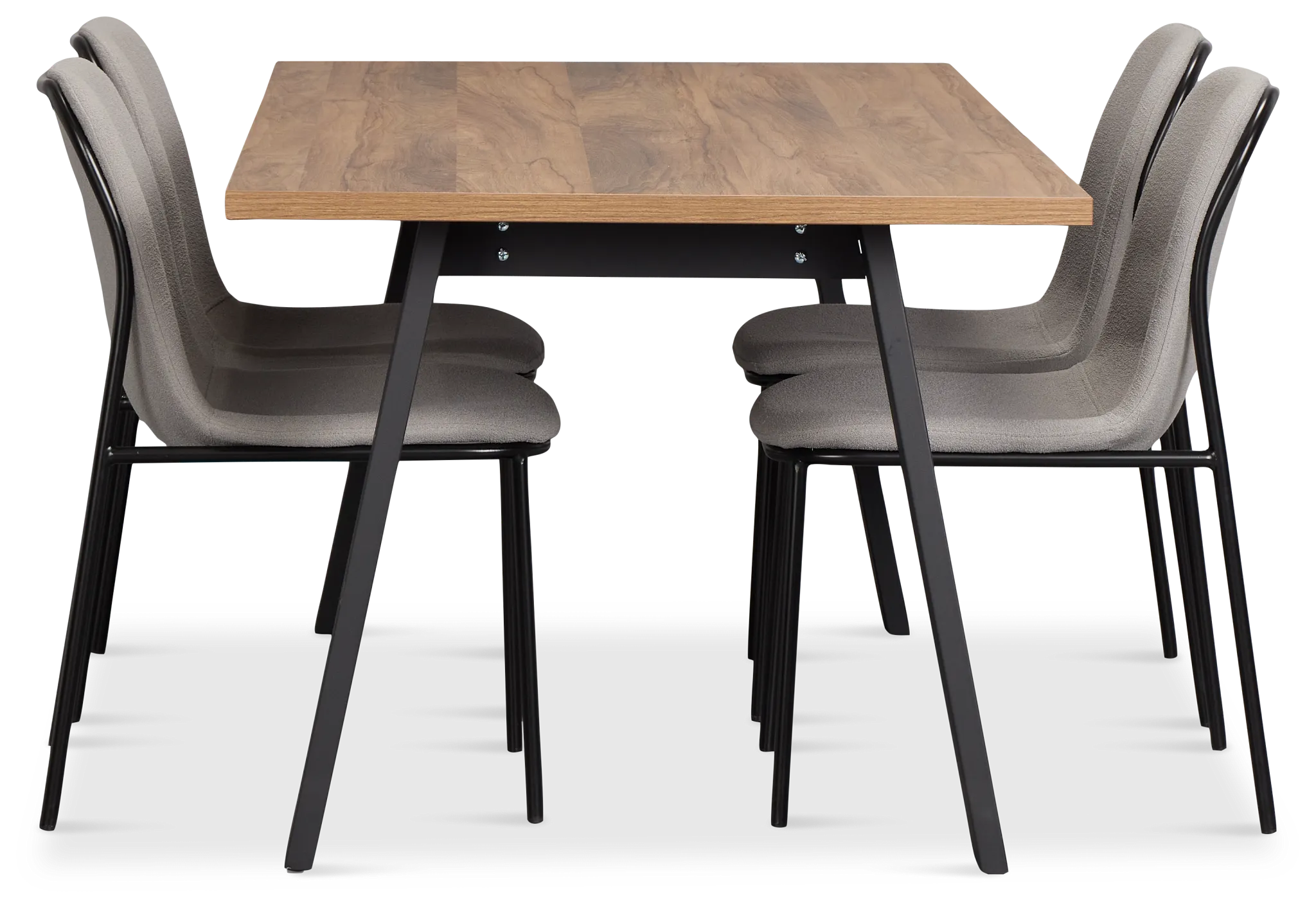 Trento Mid Tone 71" Rectangular Table & 4 Upholstered Chairs