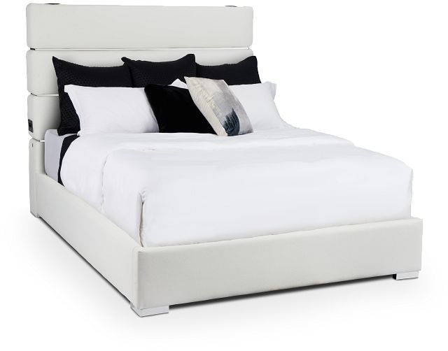 Miami White Uph Platform Bed