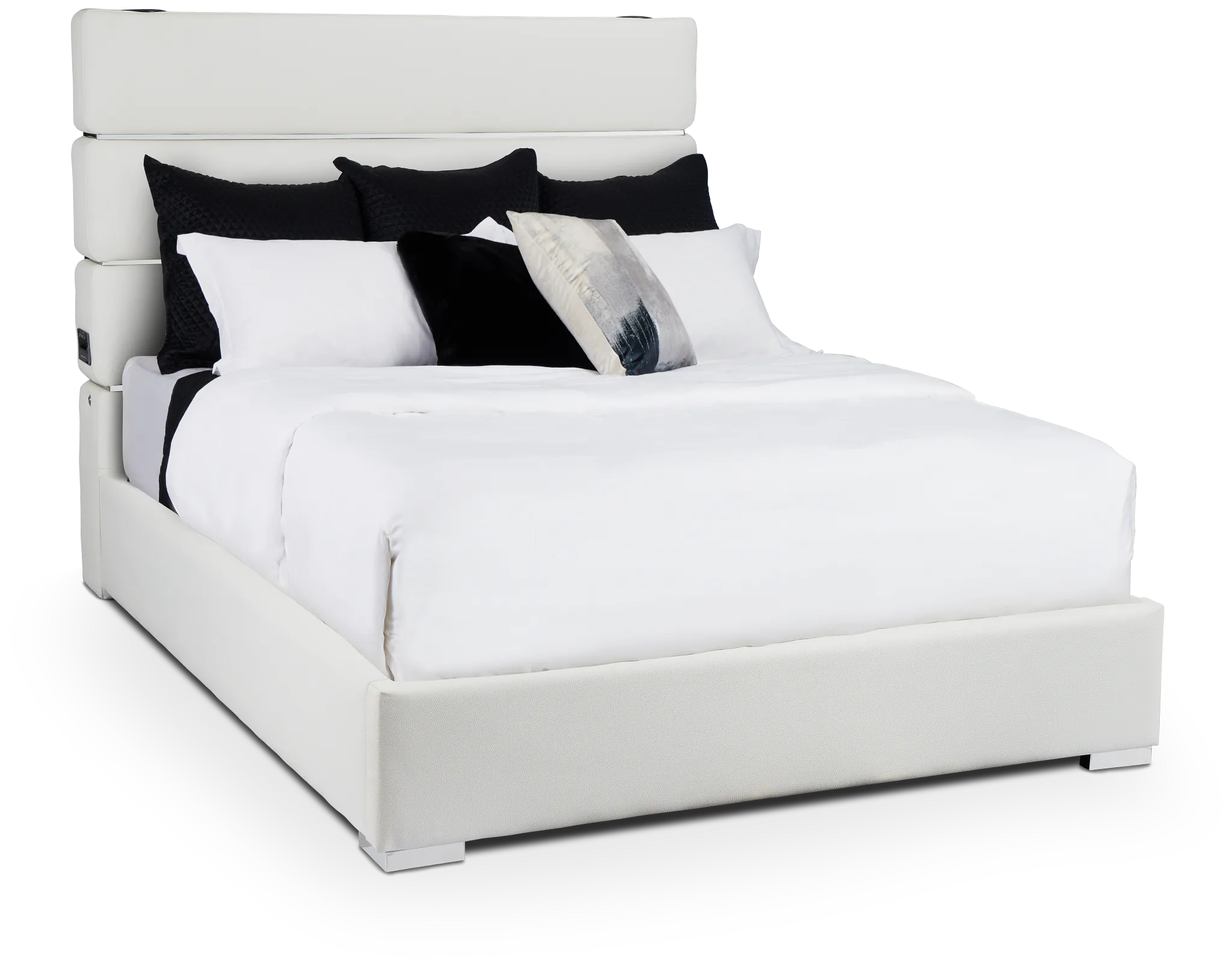 Miami White Uph Platform Bed
