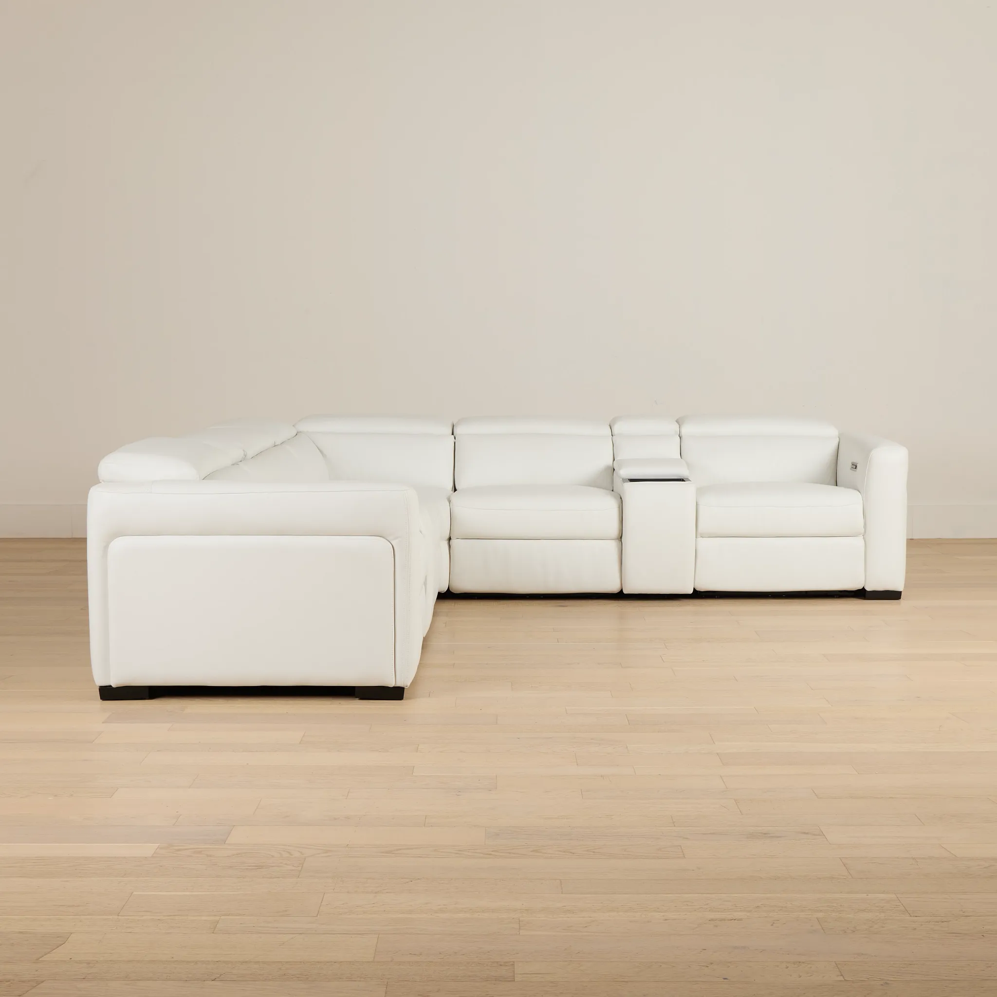 Melody White Micro Large Triple Power Reclining Two-arm Sectional