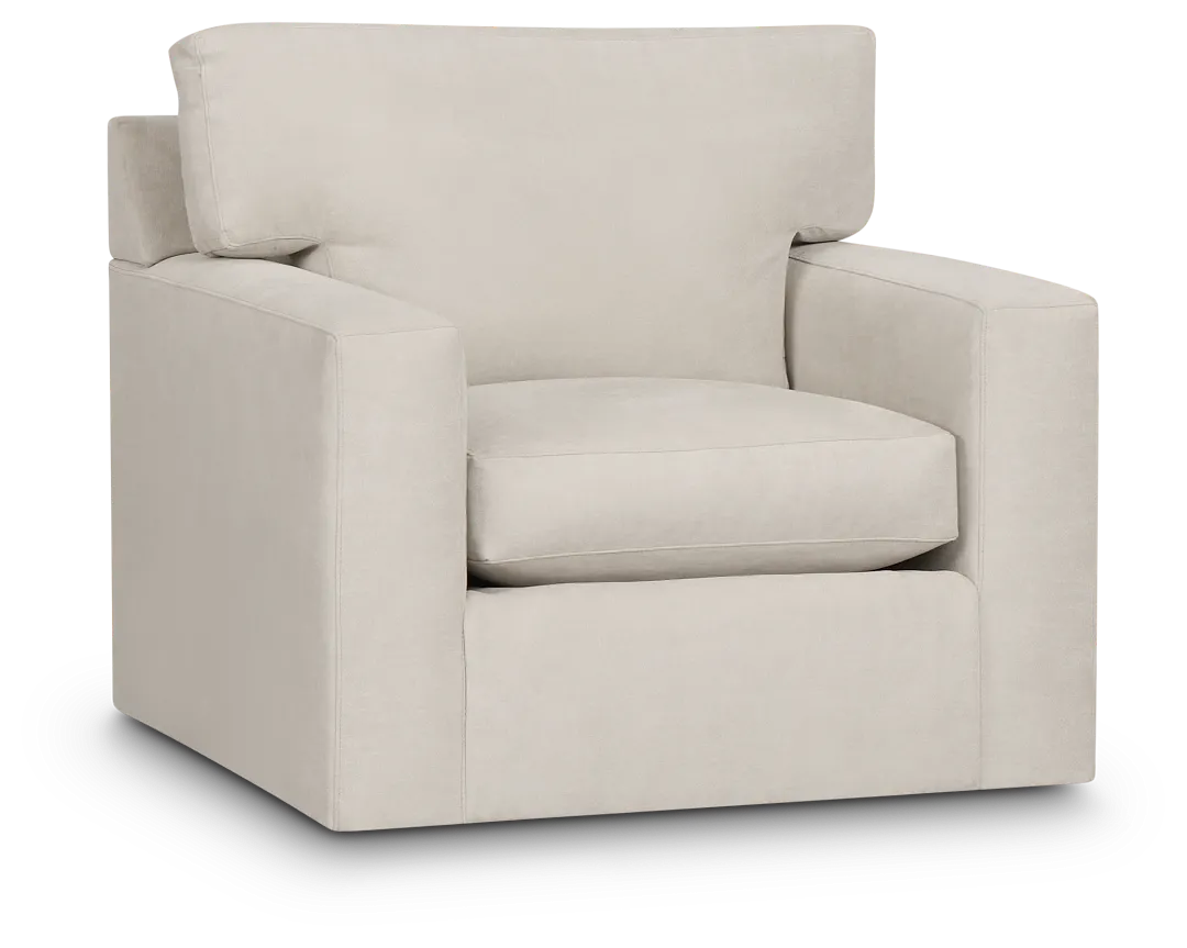 Hudson Gray Fabric Swivel Chair