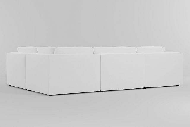 Destin Delray White Fabric 6-piece Pit Sectional