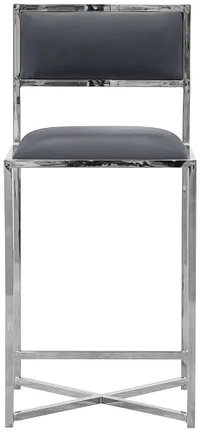 Amalfi Graystnl Steel 24" Upholstered Barstool