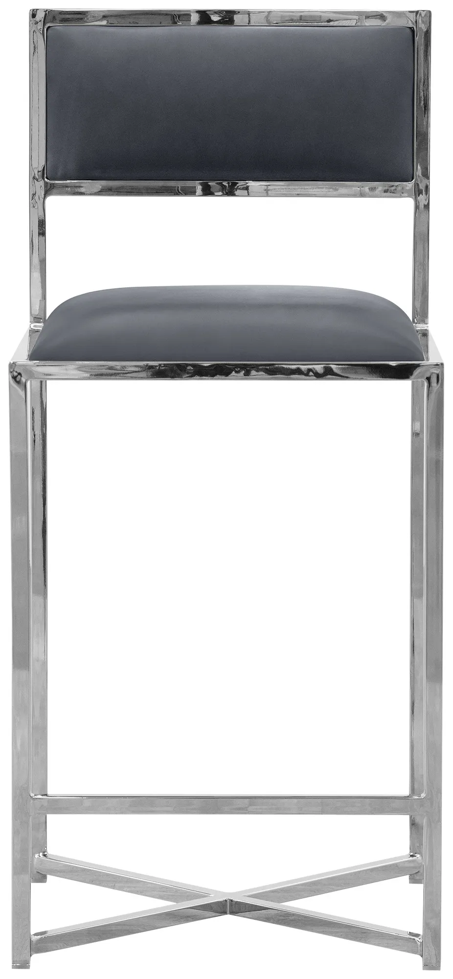 Amalfi Graystnl Steel 24" Upholstered Barstool