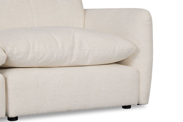 Serena White Fabric 2-piece Modular Sofa