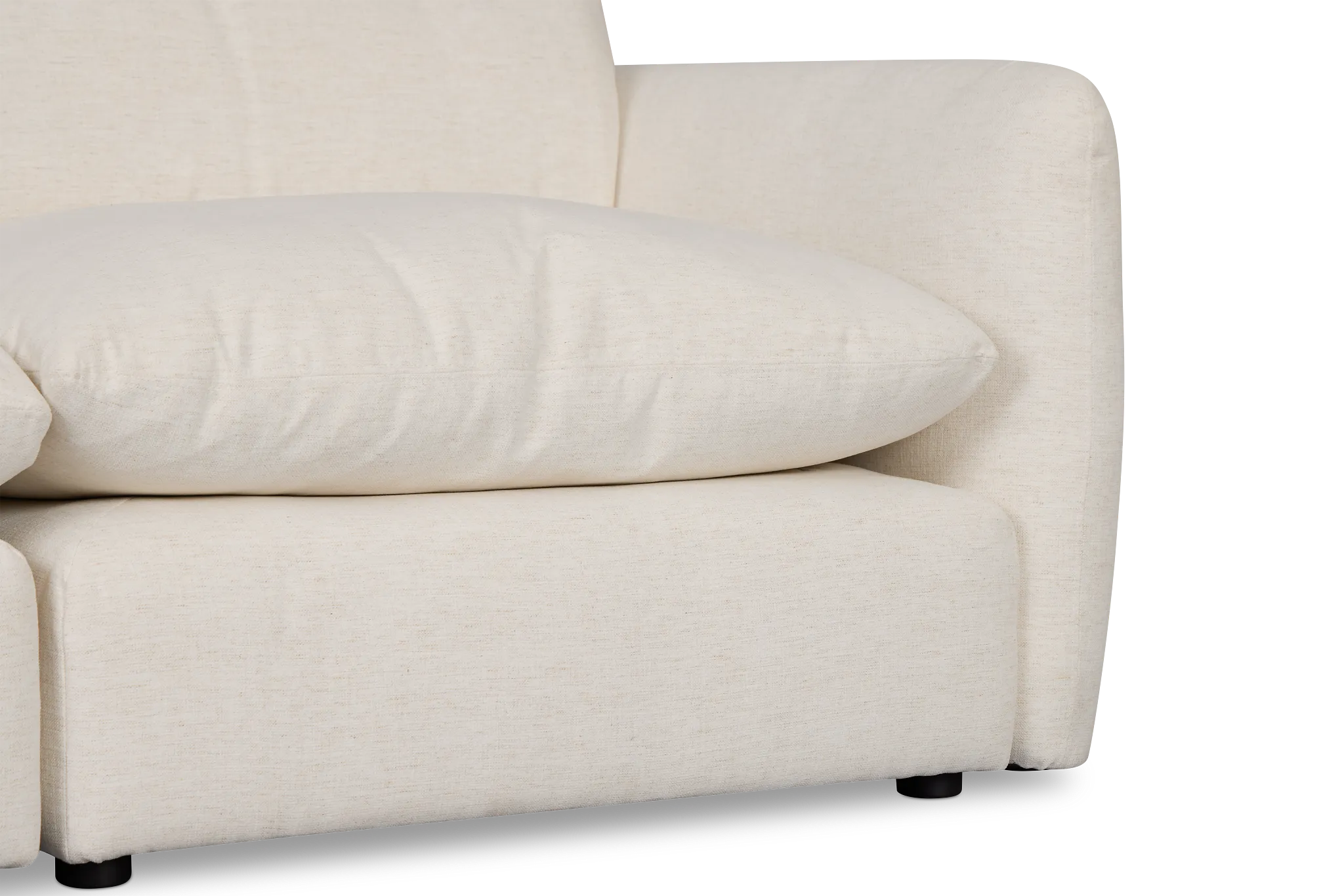 Serena White Fabric 2-piece Modular Sofa