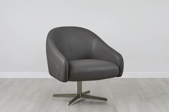 Frankie Dark Gray Swivel Accent Chair