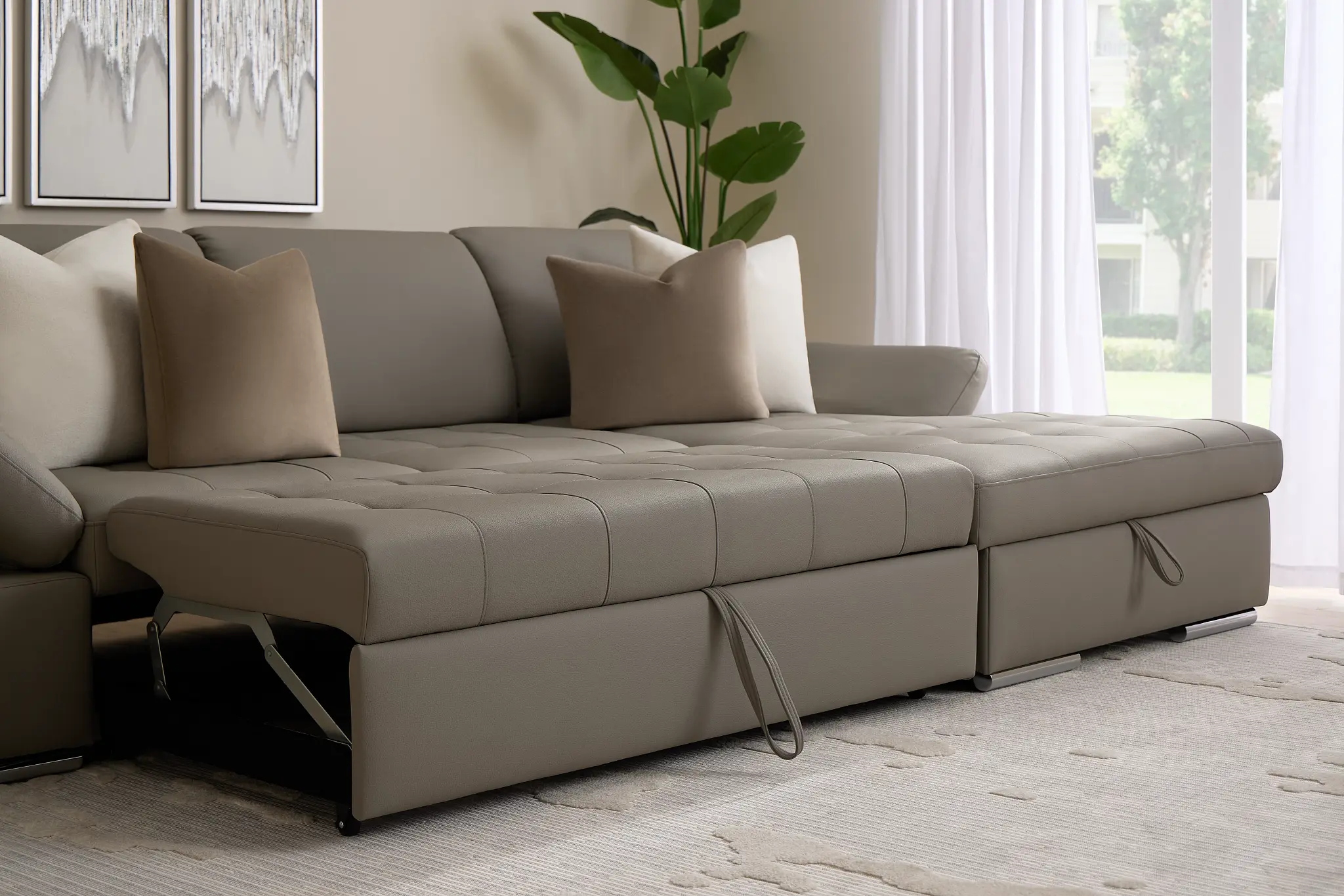 Eden Gray Micro Right Chaise Sleeper Sectional Eden Gray Micro Right Chaise Sleeper Sectional