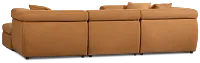 Aria Medium Brown Micro Immersive 5-piece Bumper Sectional W/1 Speaker