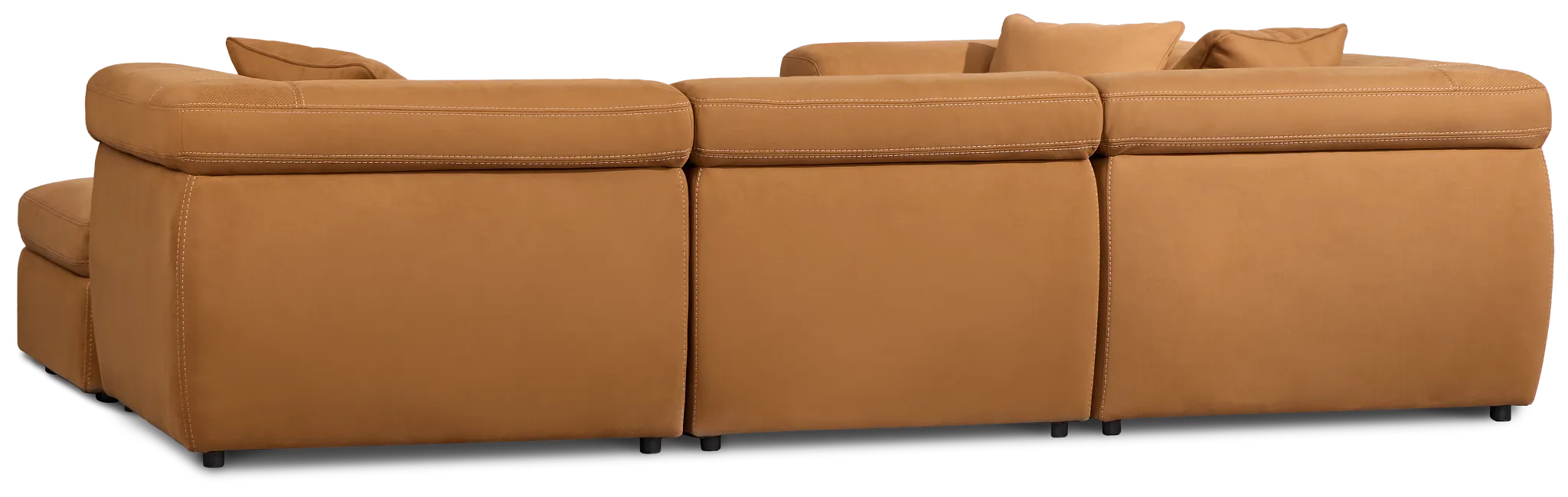 Aria Medium Brown Micro Immersive 5-piece Bumper Sectional W/1 Speaker