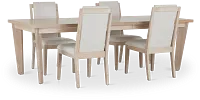 Boca Grande Light Tone Rectangular Table & 4 Upholstered Chairs