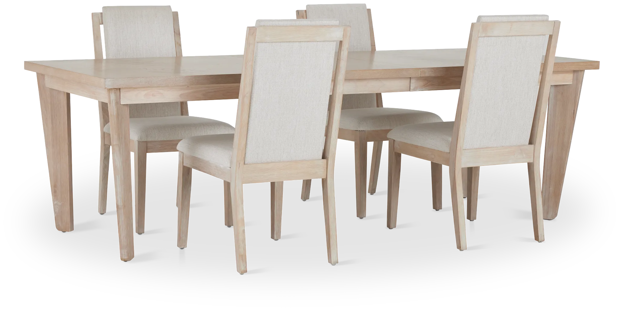 Boca Grande Light Tone Rectangular Table & 4 Upholstered Chairs