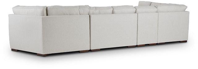 Austin White Fabric Large Right Cuddler Sectional