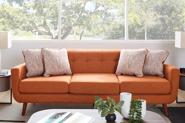 Raya Orange Fabric Sofa