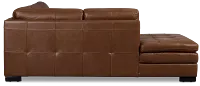 Braden Medium Brown Leather Small Left Bumper Sectional