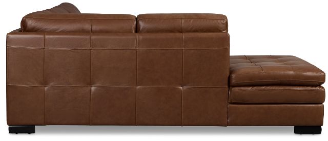 Braden Medium Brown Leather Small Left Bumper Sectional