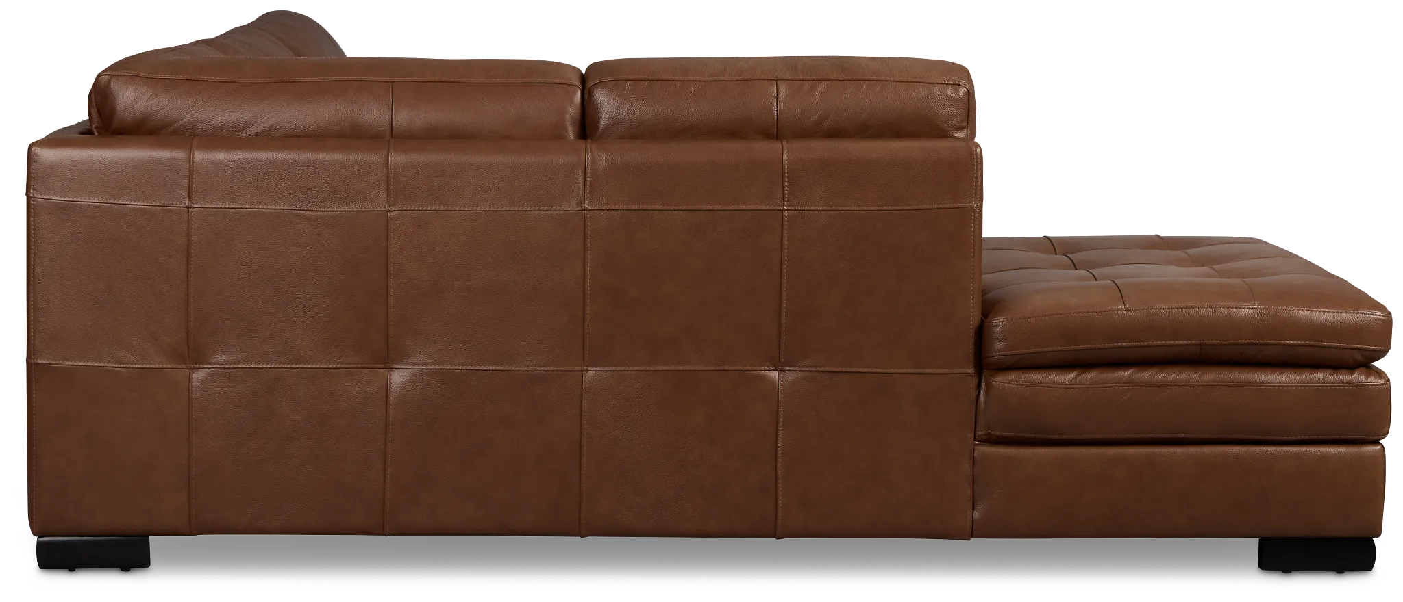 Braden Medium Brown Leather Small Left Bumper Sectional