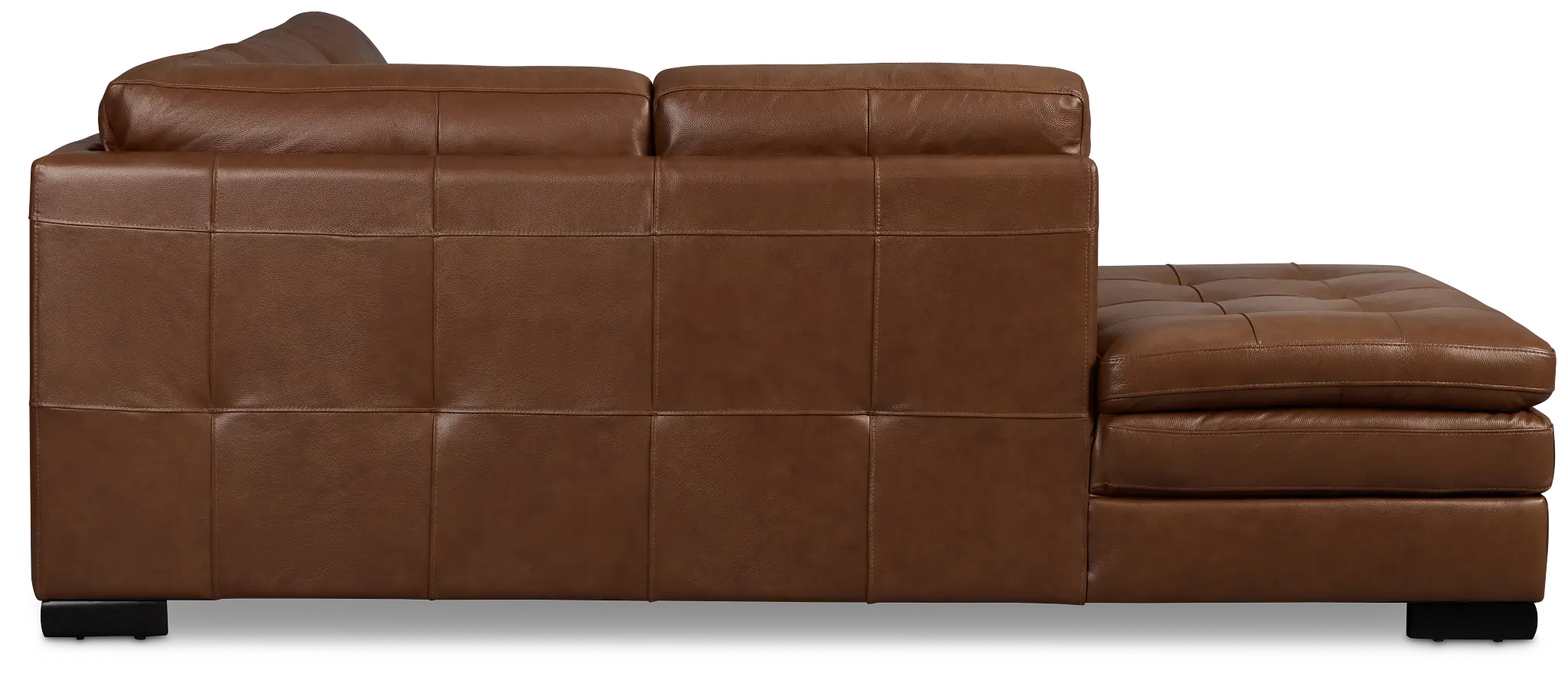 Braden Medium Brown Leather Small Left Bumper Sectional Braden Medium Brown Leather Small Left Bumper Sectional