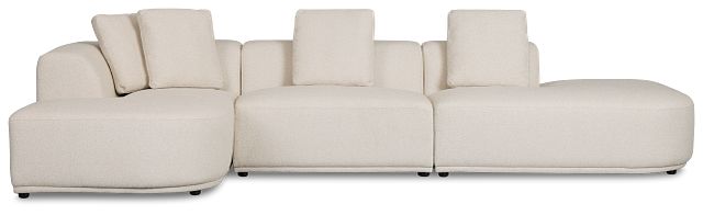 Catalina Beige Fabric Small Left Chaise Sectional