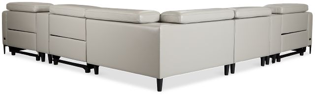 Ava Light Gray Micro Large Triple Power Reclining Two-arm Sectional