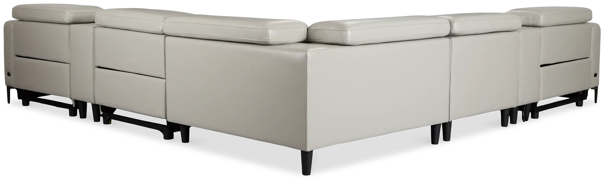 Ava Light Gray Micro Large Triple Power Reclining Two-arm Sectional Ava Light Gray Micro Large Triple Power Reclining Two-arm Sectional