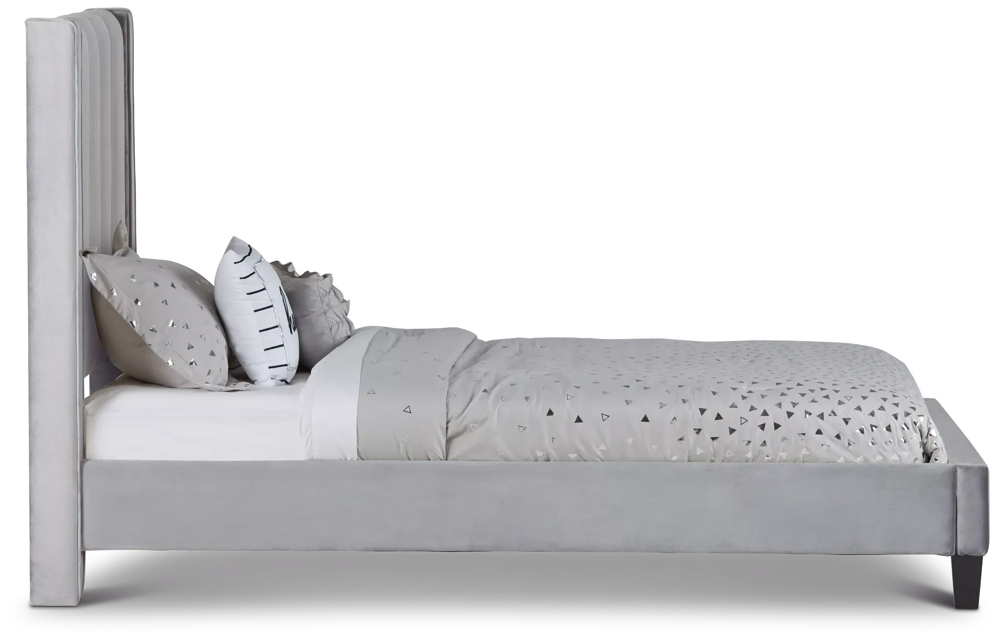 Audrey Dark Gray Velvet Platform Bed