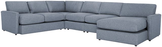 Noah Dark Gray Fabric Large Right Chaise Sectional