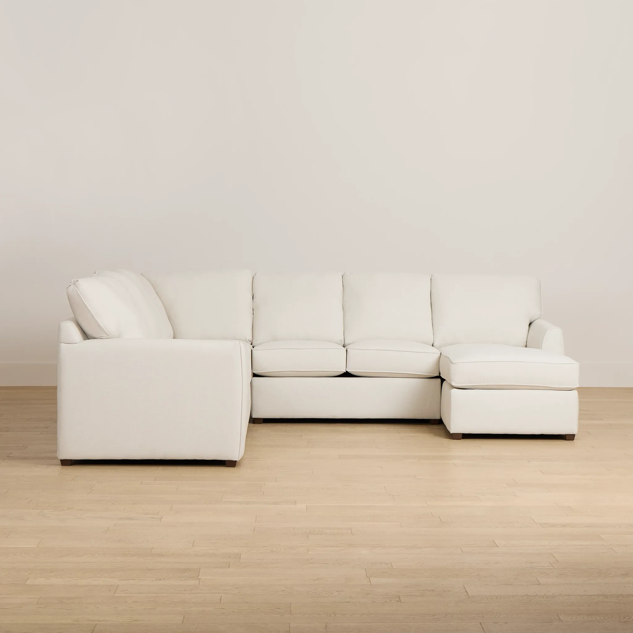 Tate Light Beige Fabric Medium Right Chaise Sectional